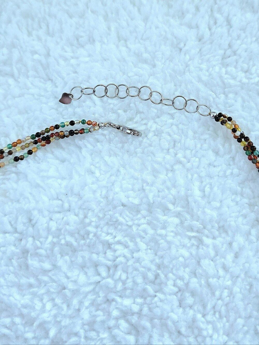 Triple3️⃣ Strand Glass🪟 Bead Necklace with Turquouise🩵 Pendant - Picture 10 of 16